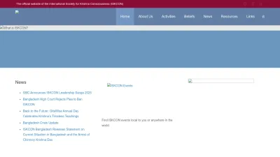 Screenshot preview of iskcon.org