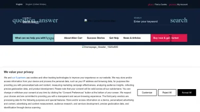 Screenshot preview of allencarr.com