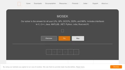 Screenshot preview of mosek.com