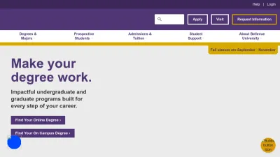 Screenshot preview of bellevue.edu