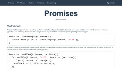 Screenshot preview of promisejs.org