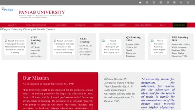 Screenshot preview of puchd.ac.in