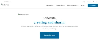 Screenshot preview of echovita.com