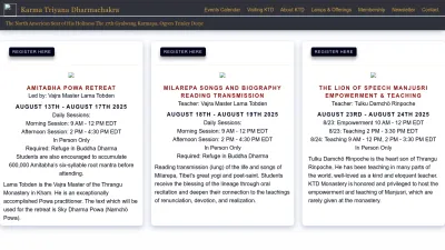 Screenshot preview of kagyu.org