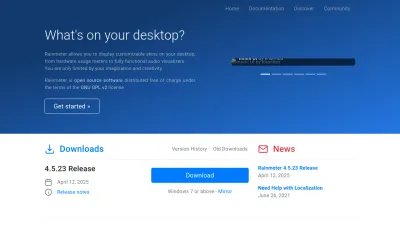 Screenshot preview of rainmeter.net