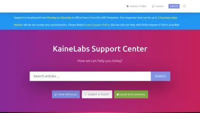 Screenshot preview of kainelabs.ticksy.com