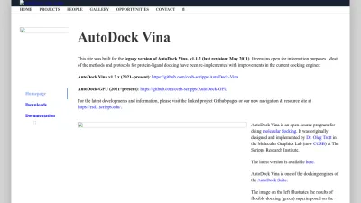 Screenshot preview of vina.scripps.edu