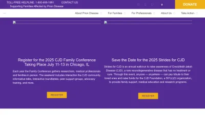 Screenshot preview of cjdfoundation.org