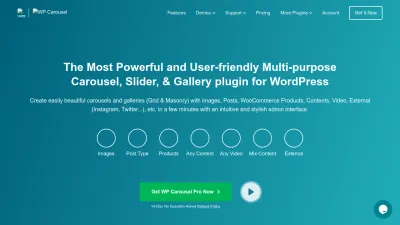 Screenshot preview of wpcarousel.io