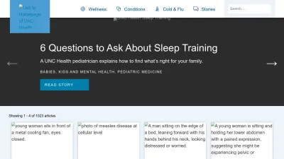 Screenshot preview of healthtalk.unchealthcare.org