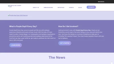 Screenshot preview of purpledayeveryday.org