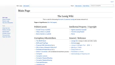 Screenshot preview of wiki.lessig.org