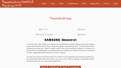 Screenshot preview of super.gluebenchmark.com