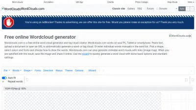 Screenshot preview of wordclouds.com