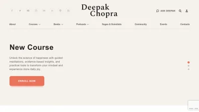 Screenshot of Deepakchopra.com