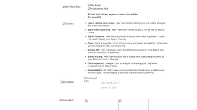 Screenshot preview of hexfiend.com
