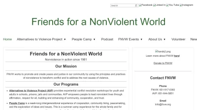 Screenshot preview of fnvw.org