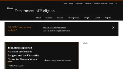 Screenshot preview of religion.princeton.edu