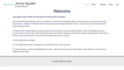 Screenshot preview of jennyagutter.net