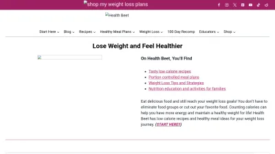 Screenshot preview of healthbeet.org