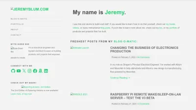 Screenshot preview of jeremyblum.com