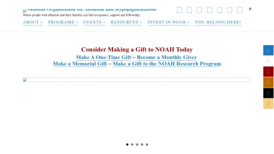 Screenshot preview of albinism.org