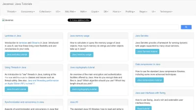 Screenshot preview of javamex.com