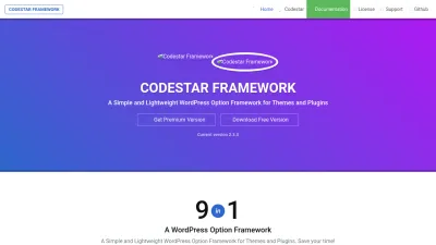 Screenshot preview of codestarframework.com
