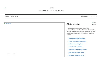 Screenshot preview of herbblockfoundation.org