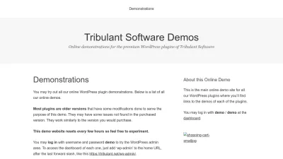 Screenshot preview of tribulant.net