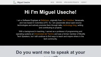 Screenshot preview of migueluseche.com