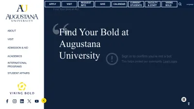 Screenshot preview of augie.edu