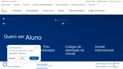 Screenshot preview of univali.br