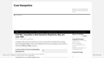 Screenshot preview of cowhampshireblog.com