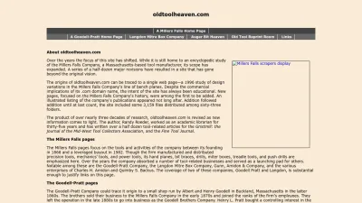 Screenshot preview of oldtoolheaven.com