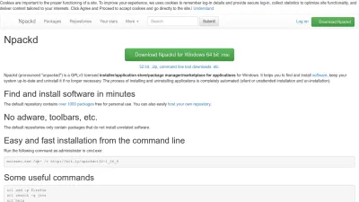 Screenshot preview of npackd.org