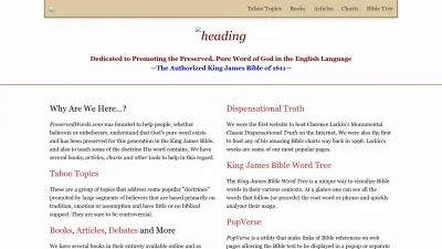 Screenshot preview of preservedwords.com