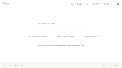 Screenshot preview of mojeek.com