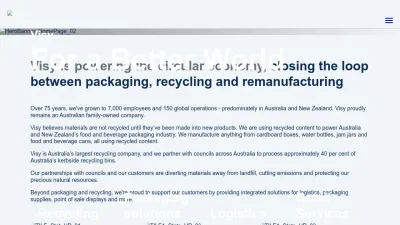 Screenshot preview of visy.com