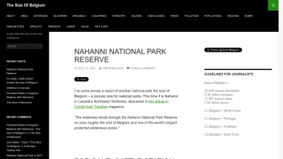 Screenshot preview of sizeofbelgium.com