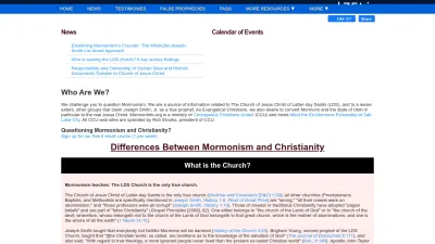 Screenshot preview of mormoninfo.org