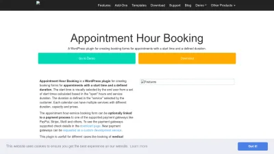 Screenshot preview of apphourbooking.dwbooster.com