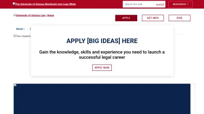 Screenshot preview of law.arizona.edu