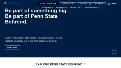 Screenshot preview of behrend.psu.edu