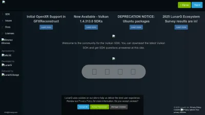 Screenshot preview of vulkan.lunarg.com