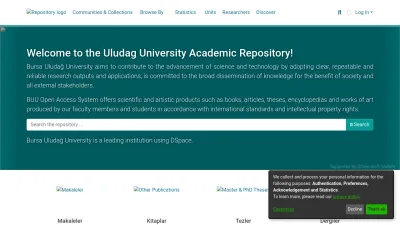 Screenshot preview of acikerisim.uludag.edu.tr