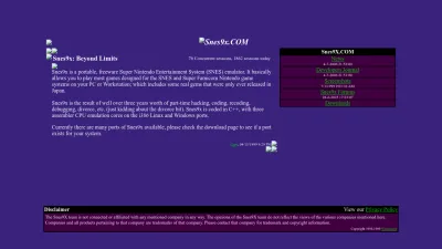 Screenshot preview of snes9x.com