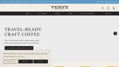 Screenshot preview of vervecoffee.com