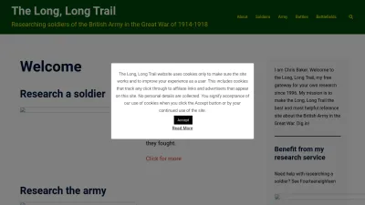 Screenshot preview of longlongtrail.co.uk