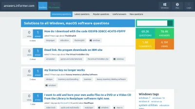 Screenshot preview of answers.informer.com